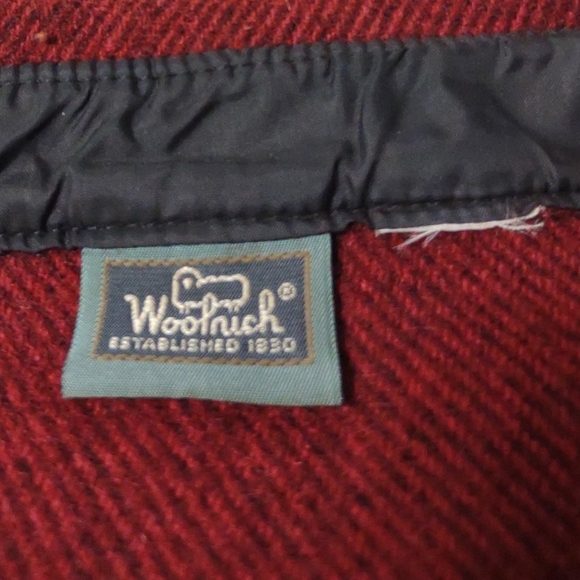 VINTAGE WOOLRICH BUTTON DOWN SHIRT SIZE XL BUTTON UP RED BLACK KNIT HERRINGBONE - Picture 3 of 6